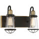 Lansing 2 Light 13.5 inch English Bronze and Warm Brass Bathroom Vanity Light Wall Light