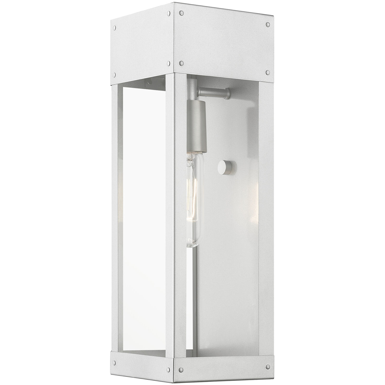 Barrett 1 Light 15 inch Painted Satin Nickel with Brushed Nickel Candle Outdoor Wall Lantern