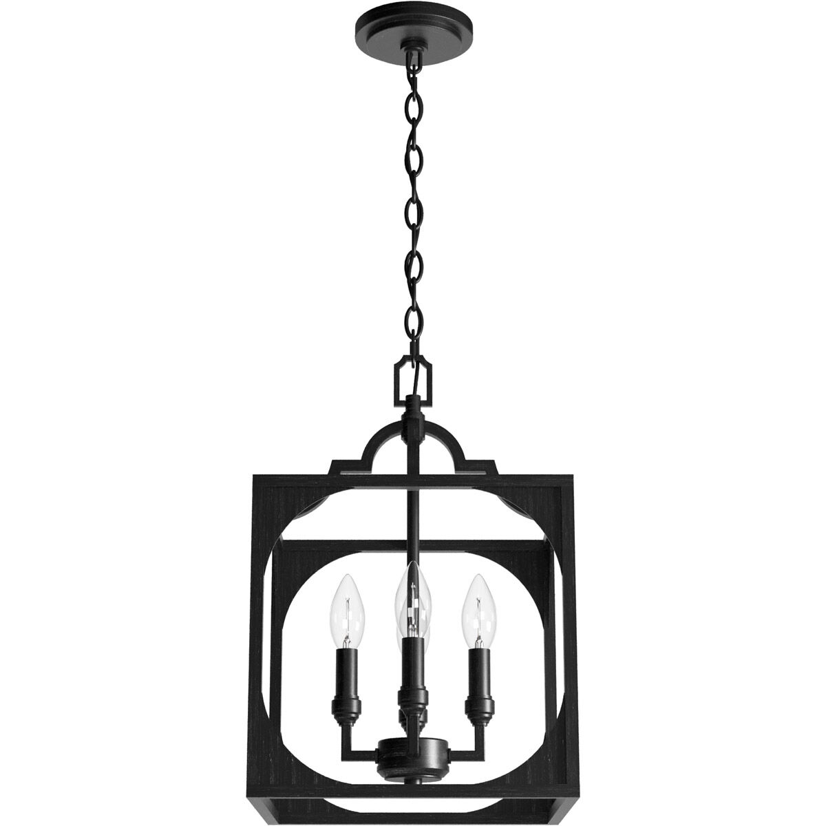 Highland Hill 4 Light 12 inch Rustic Iron Pendant Ceiling Light