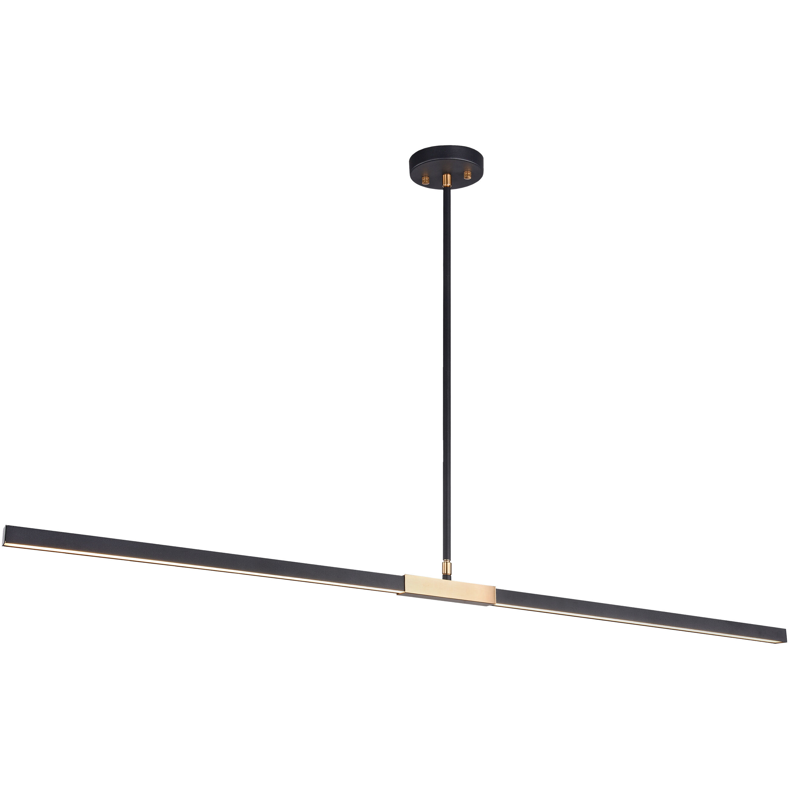 Lineare LED 49 inch Matte Black and Aged Gold Brass Pendant Ceiling Light
