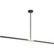 Lineare LED 49 inch Matte Black and Aged Gold Brass Pendant Ceiling Light