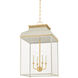 Houghton 4 Light 19 inch Aged Brass/Off-White Lantern Ceiling Light