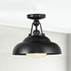 Palmetto 1 Light 12 inch Urban Bronze/Glossy Opal Semi-Flush Mount Ceiling Light