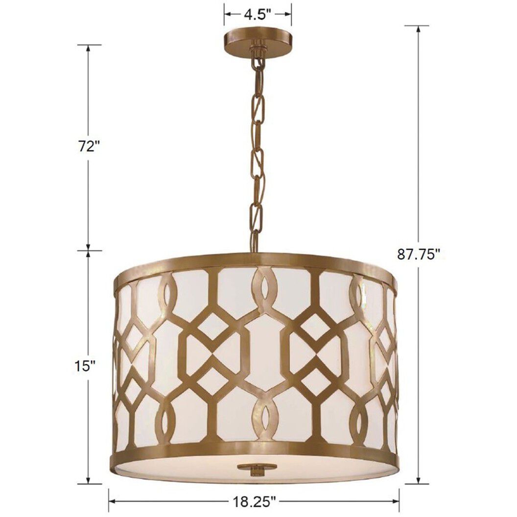 Jennings Pendant Ceiling Light in Aged Brass