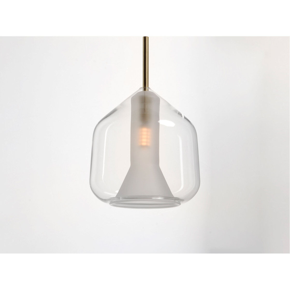 Deuce LED 6.75 inch Satin Brass Single Pendant Ceiling Light