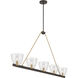 Noellea 5 Light 61 inch Dark Bronze and Legacy Brass Linear Chandelier Ceiling Light