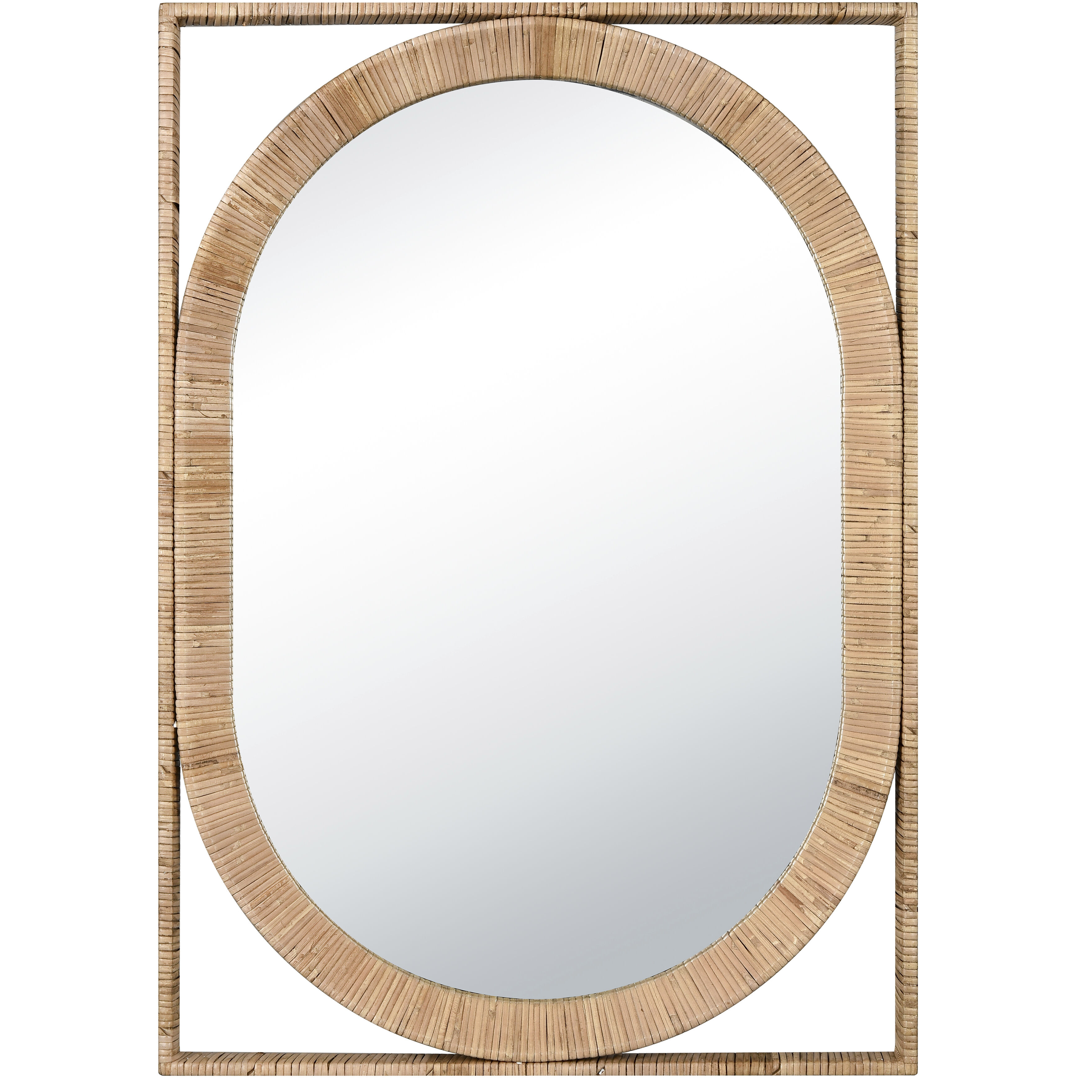 Baarlo 33.5 X 23.5 inch Natural with Mirror Wall Mirror