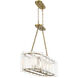 Genry 3 Light 41 inch Warm Brass Linear Chandelier Ceiling Light