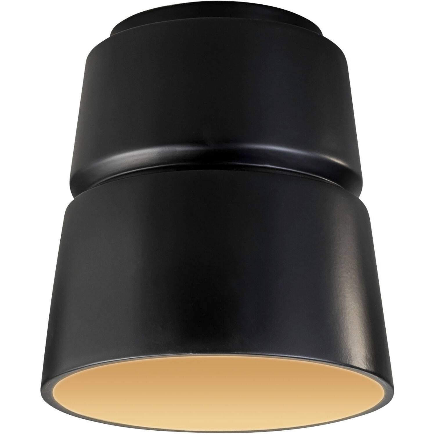 Radiance Collection 1 Light 7.5 inch Carbon Matte Black/Champagne Gold Flush-Mount Ceiling Light