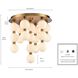 Mod 19 Light 20 inch Satin Brass Semi Flush Ceiling Light