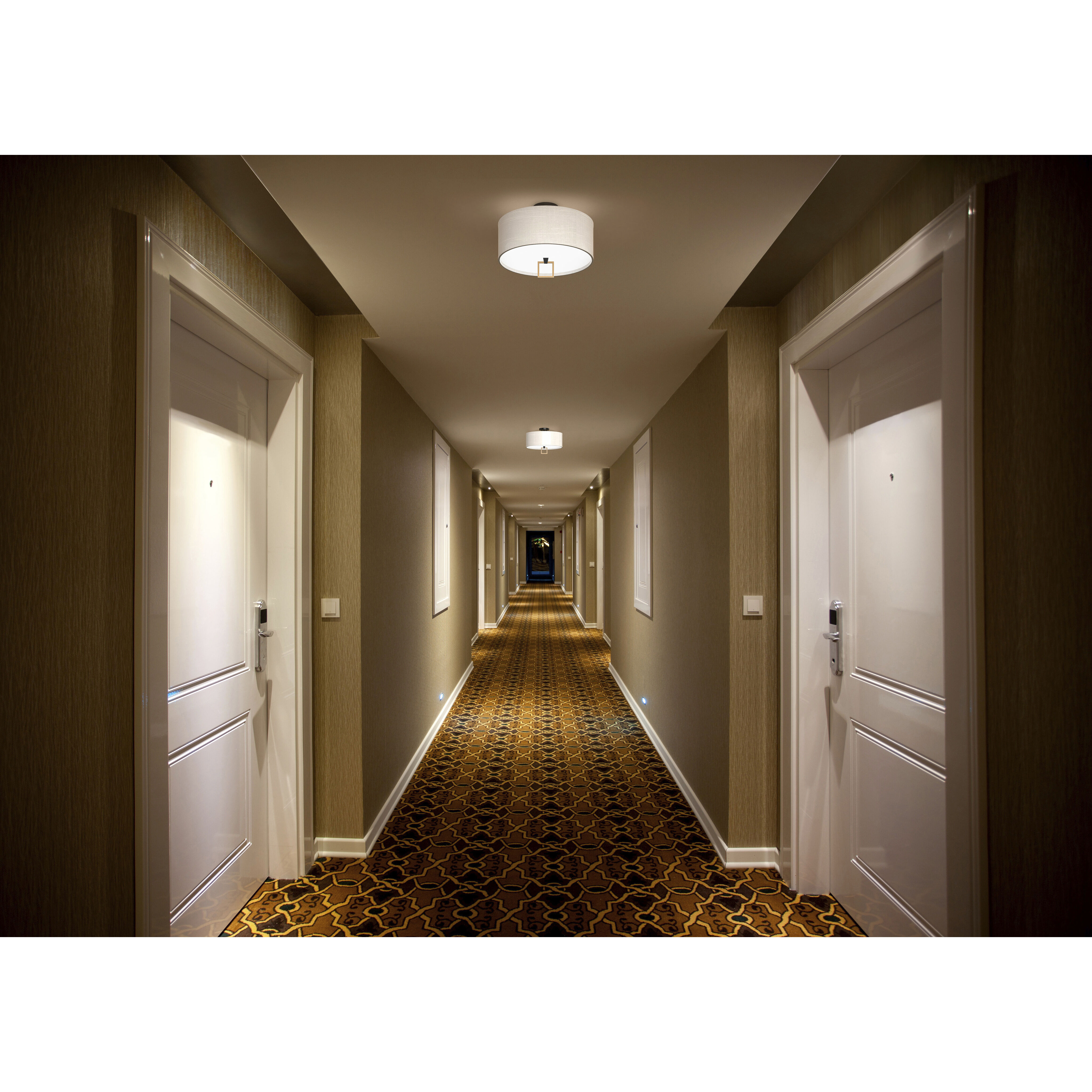 Galerie Link 3 Light 18 inch Black with Heritage Brass Indoor Semi-Flush Mount Ceiling Light