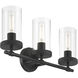 Lily 3 Light 20 inch Matte Black Vanity/Bath Bar Wall Light