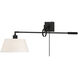 Perignon 60 watt Matte Black Adjustable Wall Sconce Wall Light