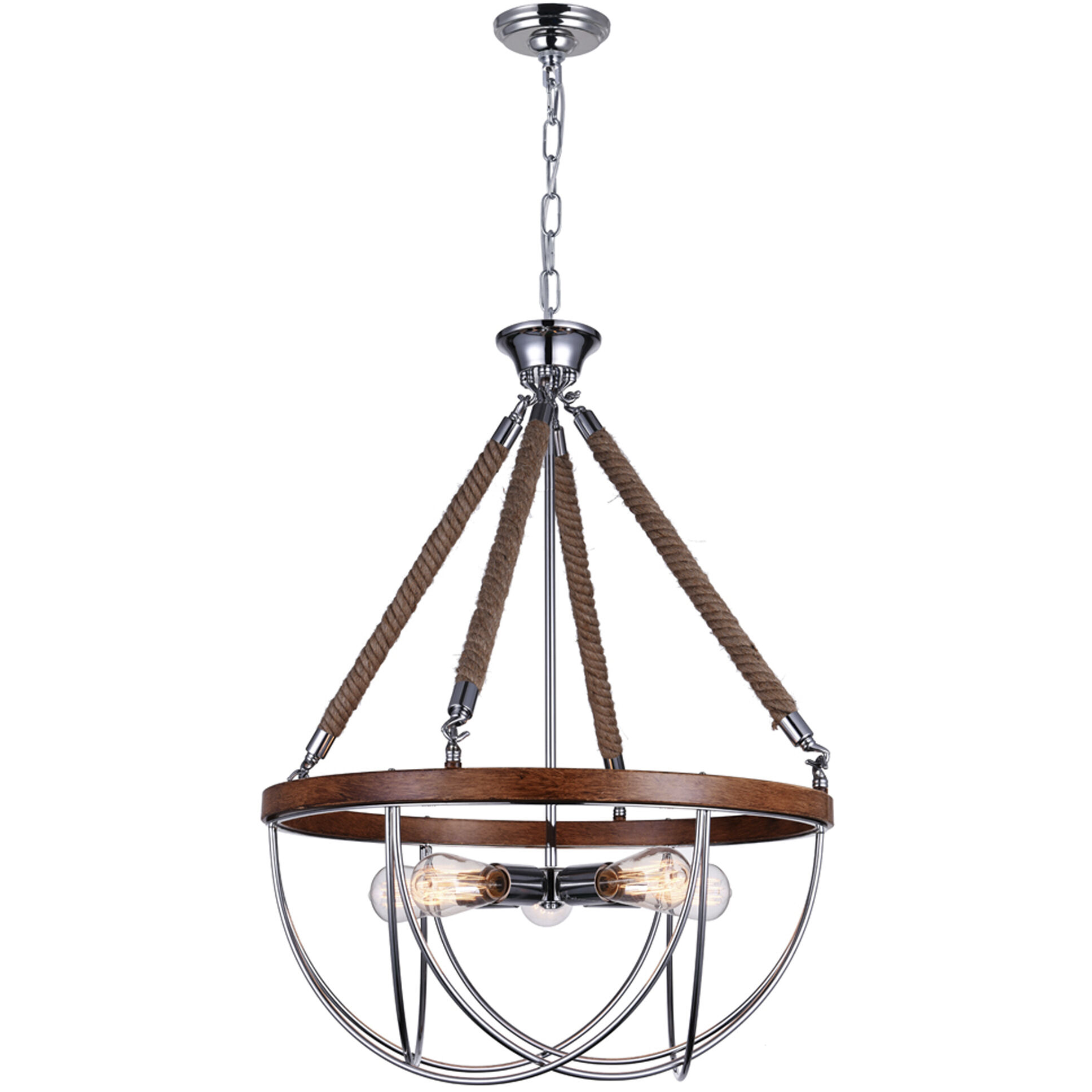 Parana 5 Light 24 inch Chrome Down Chandelier Ceiling Light
