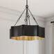 Ottavio 5 Light 28 inch Matte Black and Vintage Brass Pendant Ceiling Light