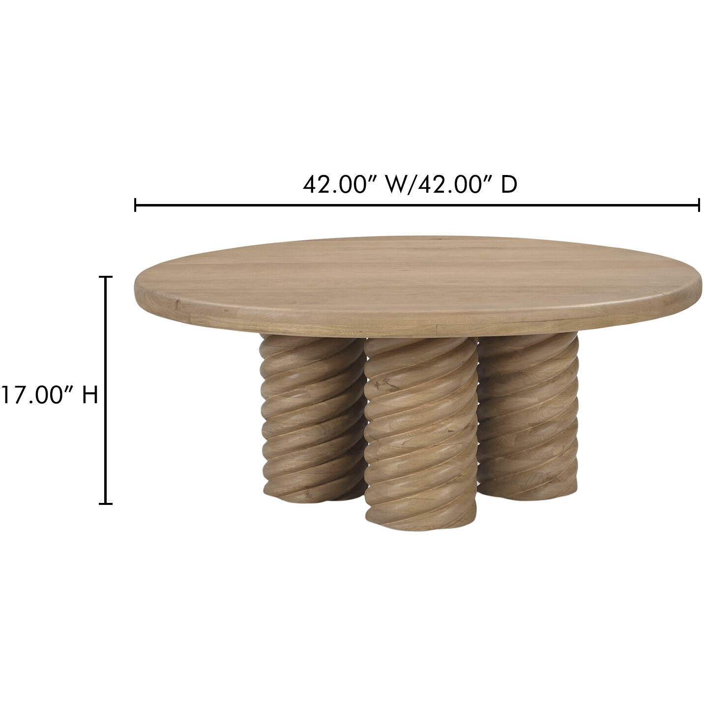 Treccia 42 X 42 inch Natural Coffee Table