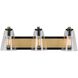 Treviso 3 Light 26 inch Black and Brass Vanity Light Wall Light
