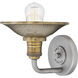 Rigby 1 Light 8.75 inch Antique Nickel with Heritage Brass Vanity Light Wall Light