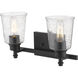 Bohin 2 Light 16 inch Matte Black Vanity Wall Light