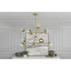 Celeste 12 Light 50.5 inch Modern Brass Chandelier Ceiling Light