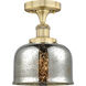 Bell 1 Light 7.75 inch Brushed Brass Semi-Flush Mount Ceiling Light
