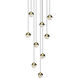 Grapes LED 12.5 inch Brass Pendant Ceiling Light in Small