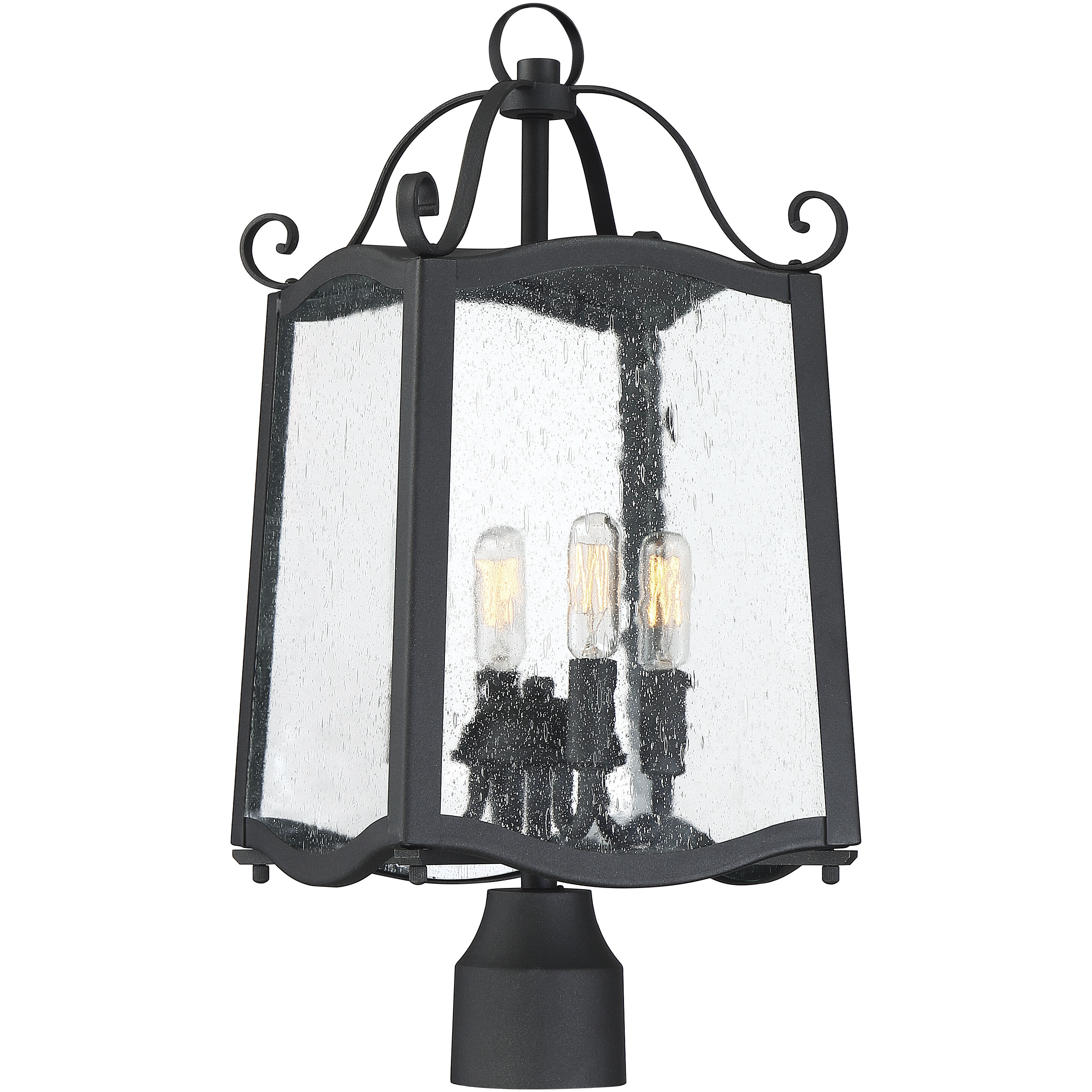 Glenwood 4 Light 21.75 inch Black Outdoor Post Lantern