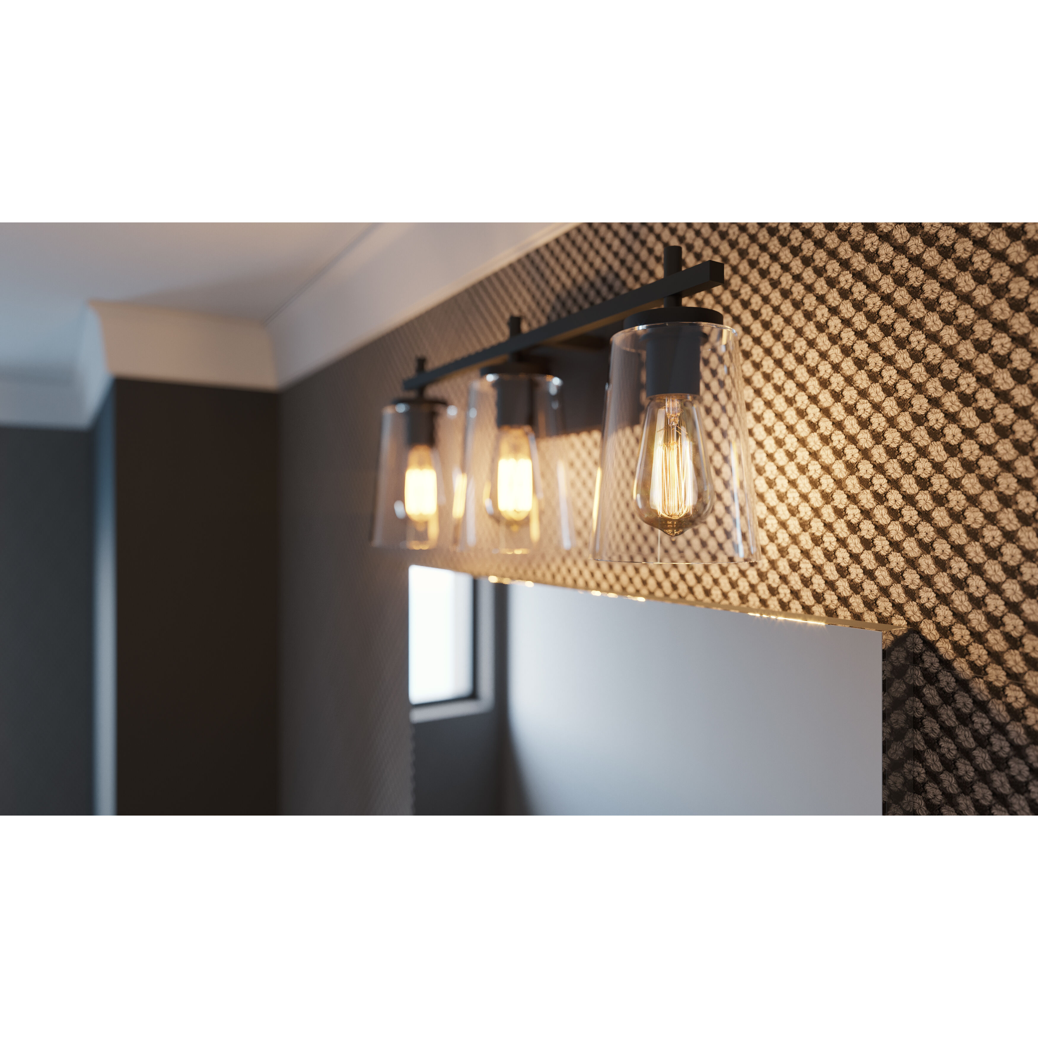 Joanna 3 Light 6 inch Black Bath Vanity Wall Light