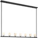 Aragon 7 Light 56 inch Matte Black Linear Chandelier Ceiling Light