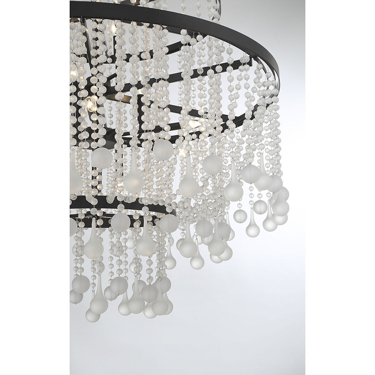 Luna 15 Light 45 inch Matte Black Chandelier Ceiling Light