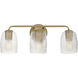 Honey 3 Light 22 inch Natural Aged Brass Bath Vanity Light Wall Light