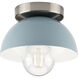 Eva 1 Light 7 inch Coastal Blue Flush Mount Ceiling Light