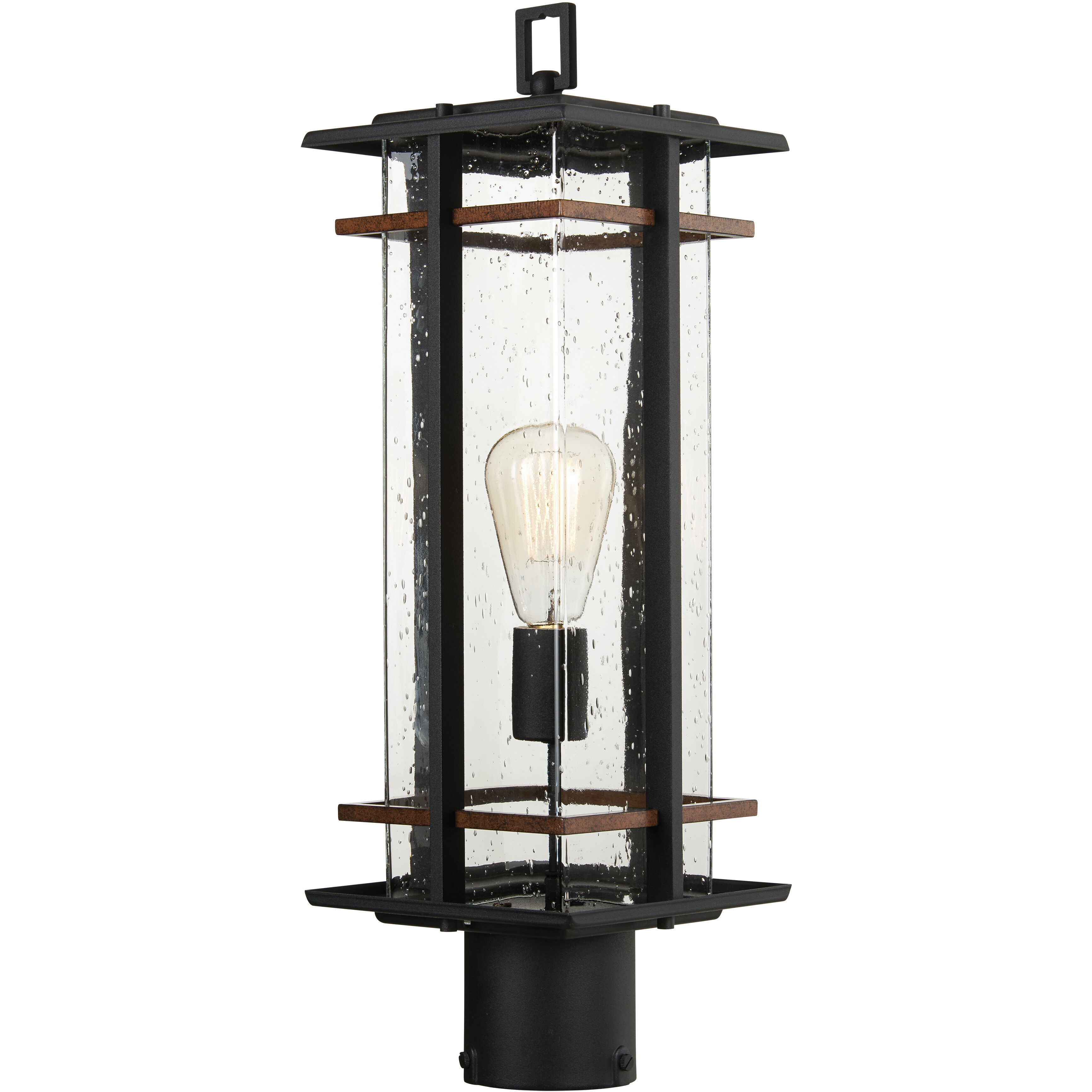 San Marcos 1 Light 20 inch Coal/Antique Copper Accents Outdoor Post Mount Lantern, Great Outdoors