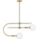 Maude 2 Light 32.25 inch Lacquered Brass Chandelier Ceiling Light