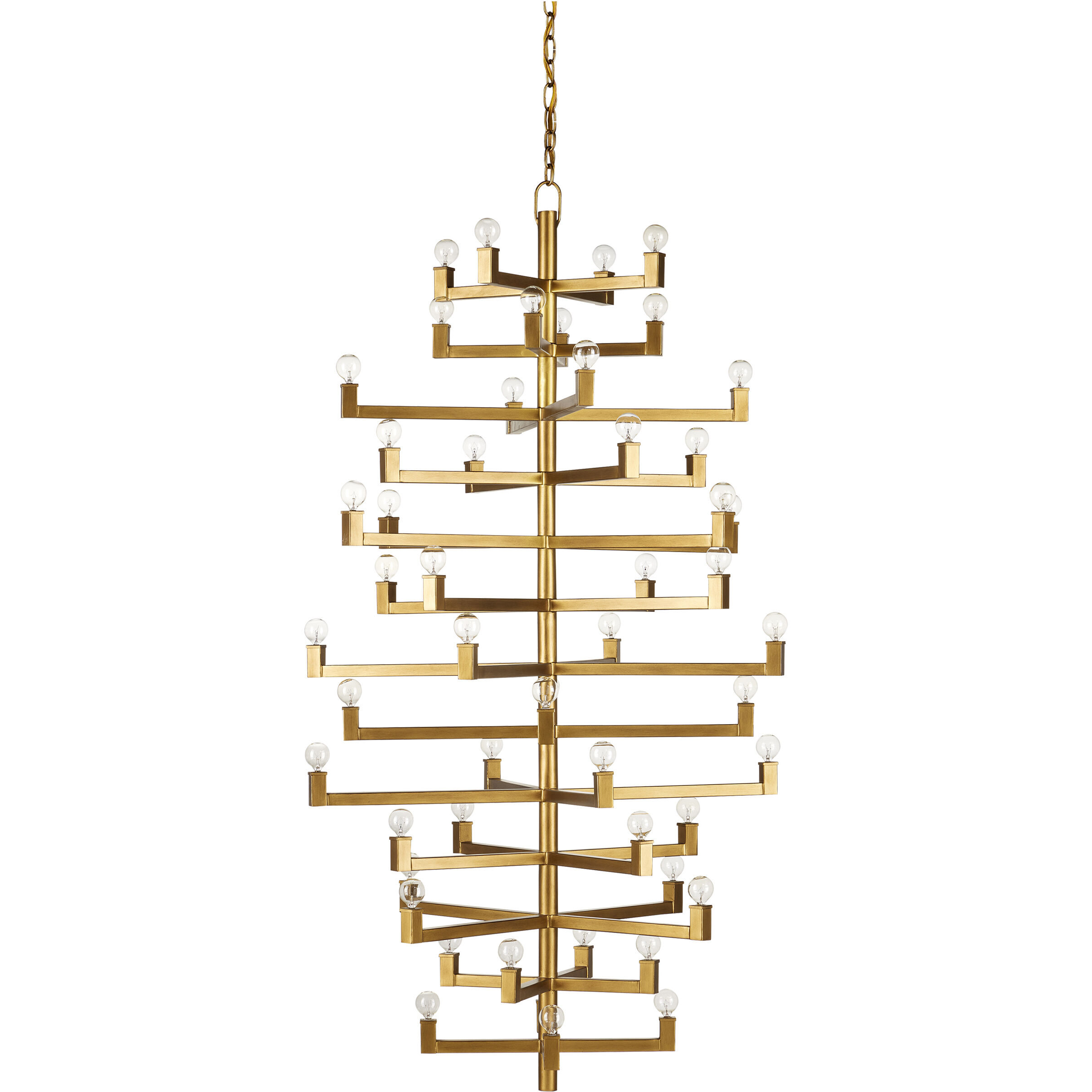 Andre 52 Light 39.75 inch Brass Chandelier Ceiling Light