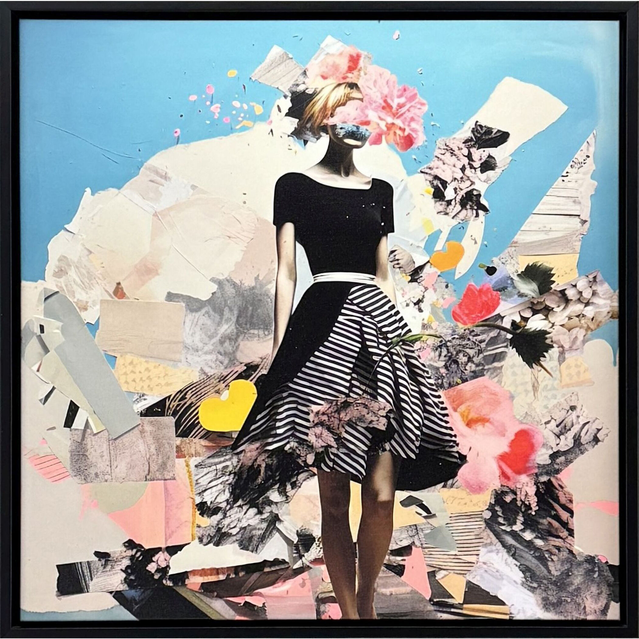 Fashionable Impression Black and Blue and Multi and Pink Canvas