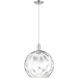 Arcadia Athens Water Glass 1 Light 13 inch Brushed Satin Nickel Mini Pendant Ceiling Light