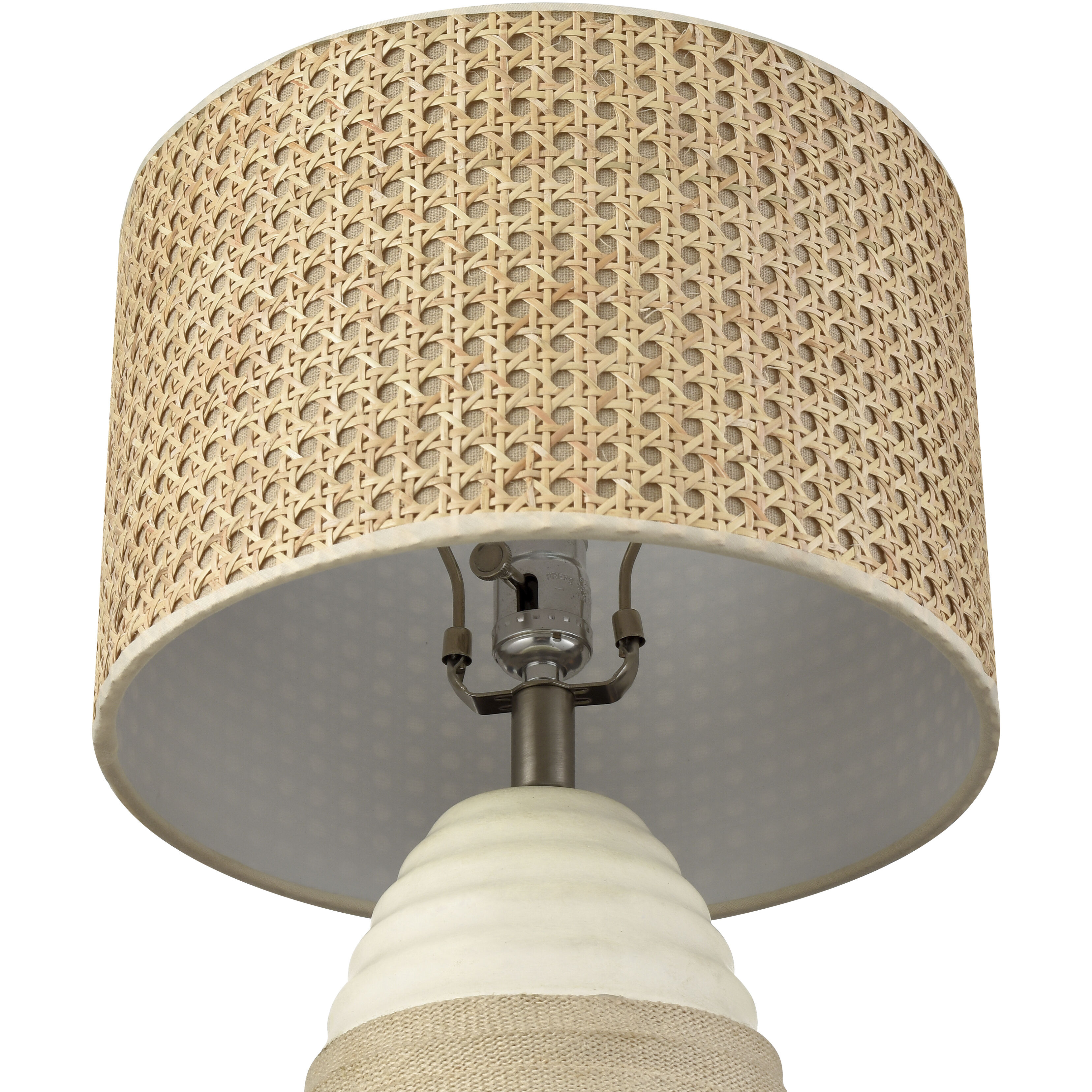 Hobart 20 inch 60 watt White with Natural and Clear Table Lamp Portable Light