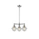 Franklin Restoration Small Oxford 3 Light 20 inch Polished Chrome Chandelier Ceiling Light in Seedy Glass, Franklin Restoration