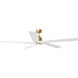 Aspen 70 inch Burnished Brass with Matte White Blades Ceiling Fan