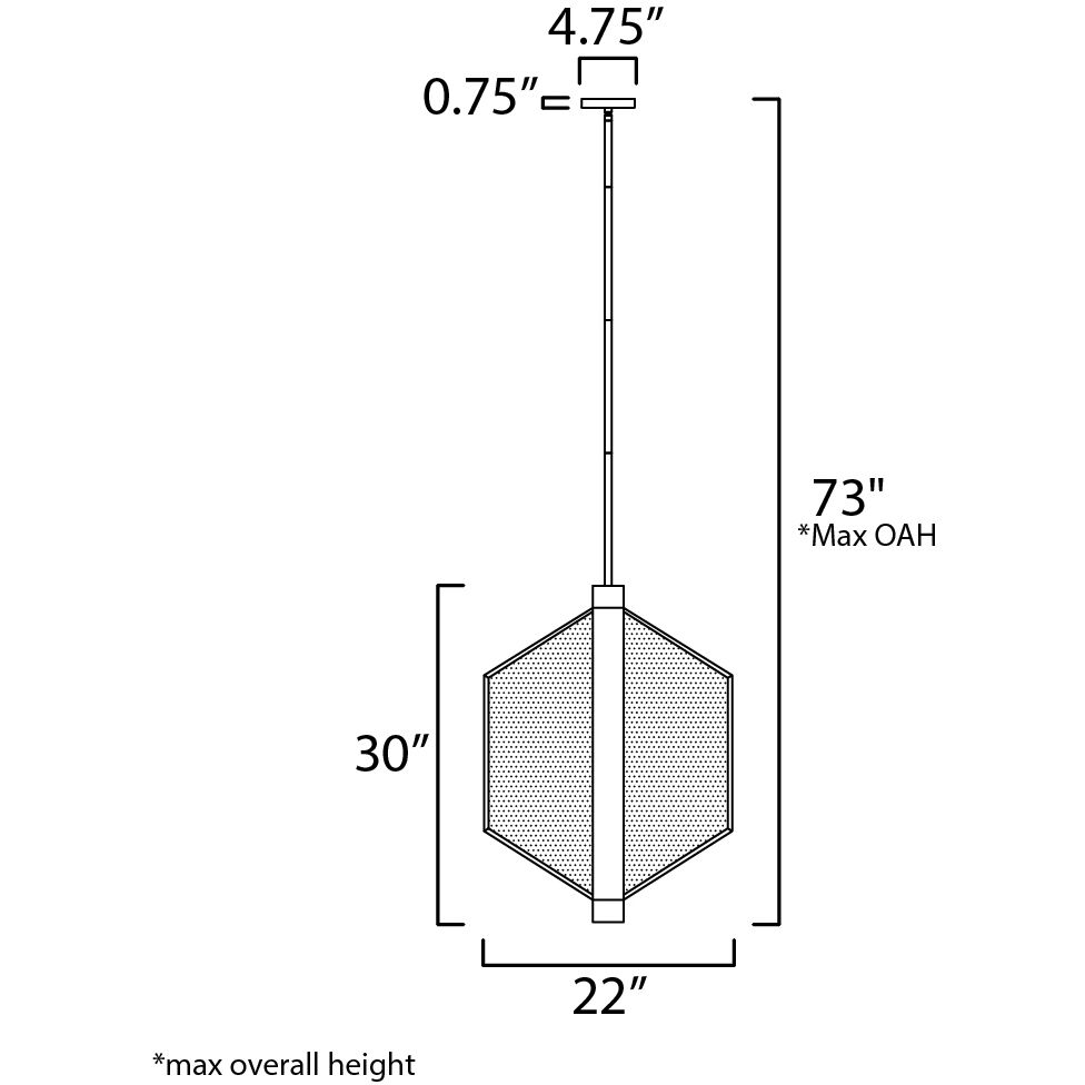Telstar LED 22 inch Black Single Pendant Ceiling Light