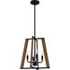 Mayline 4 Light 16 inch Matte Black Pendant Ceiling Light