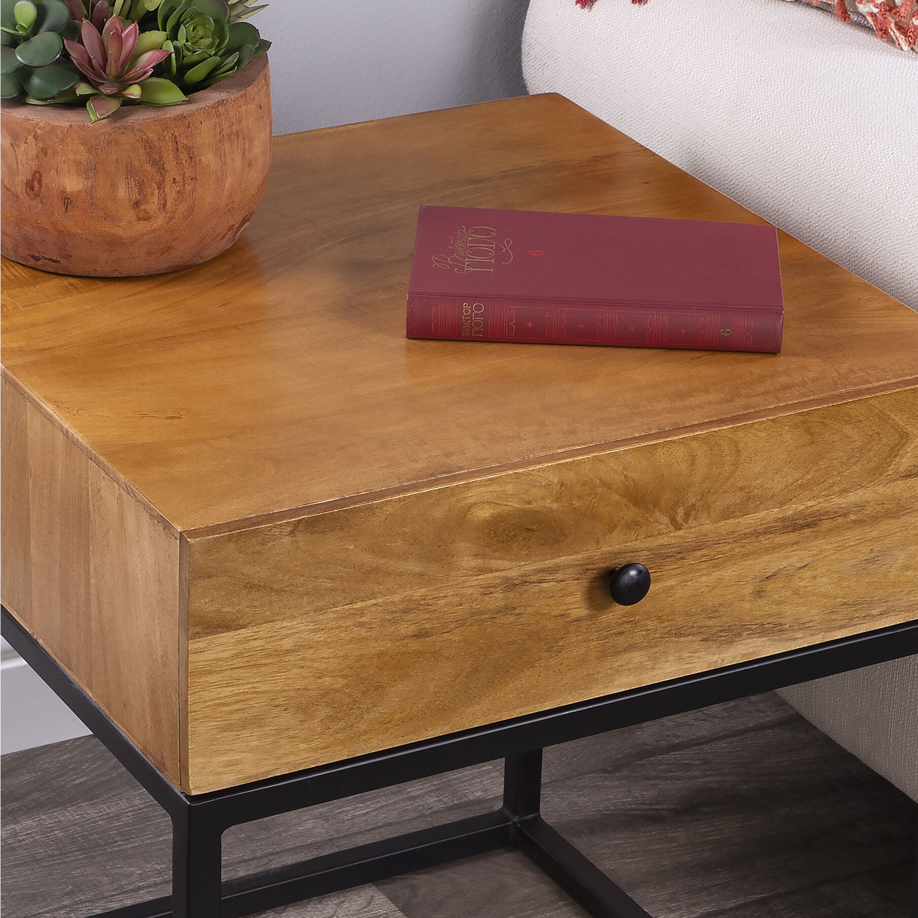 Brixton Iron & Wood 22 X 20 inch Industrial Chic Accent Table
