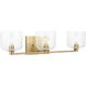 Drew & Jonathan Lochdale 3 Light 24.25 inch Satin Brass Vanity Light Wall Light, Large
