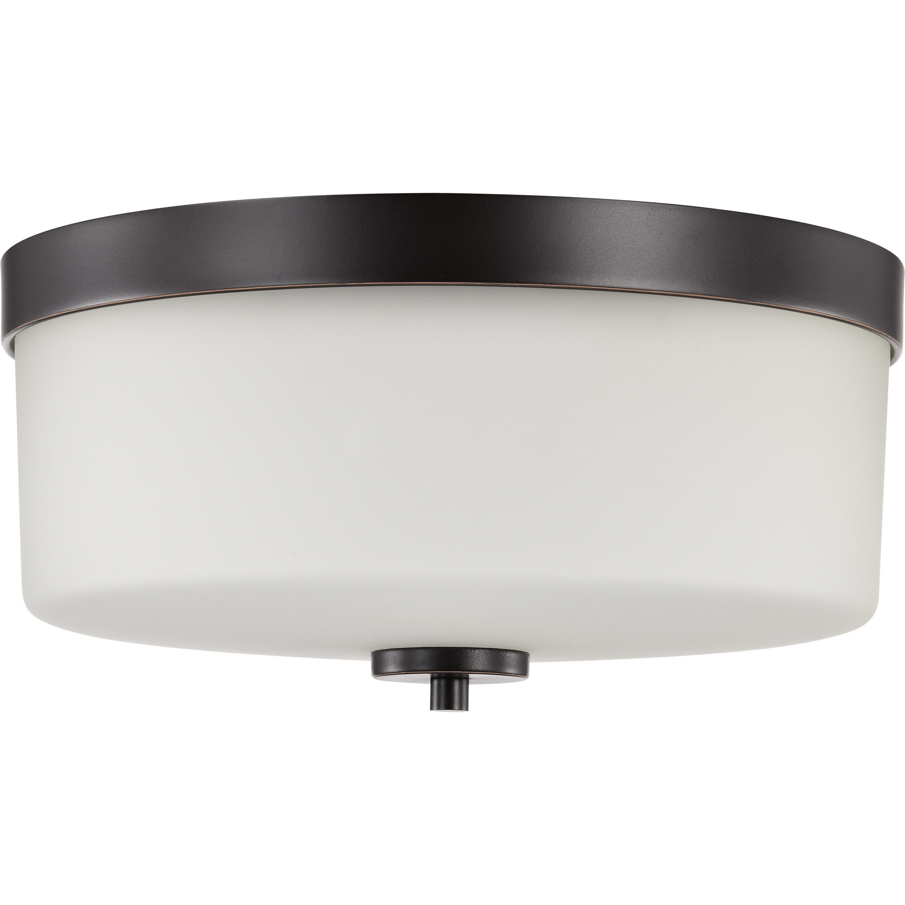 Denver 2 Light 13.63 inch Mahogany Bronze Flush Mount Ceiling Light