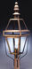 Boston 1 Light 43 inch Antique Brass Post Lamp in Seedy Marine Glass, One 75W Medium with Chimney