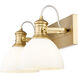 Yep Hines Vanity Wall Light in Opal Glass, Brushed Champagne Brass