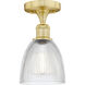Castile 1 Light 6 inch Satin Gold Flush Mount Ceiling Light in Clear