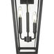 Gannon 3 Light 27.25 inch Black Outdoor Wall Light in G9