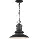 Redding Station 1 Light 12 inch Textured Black Outdoor Pendant